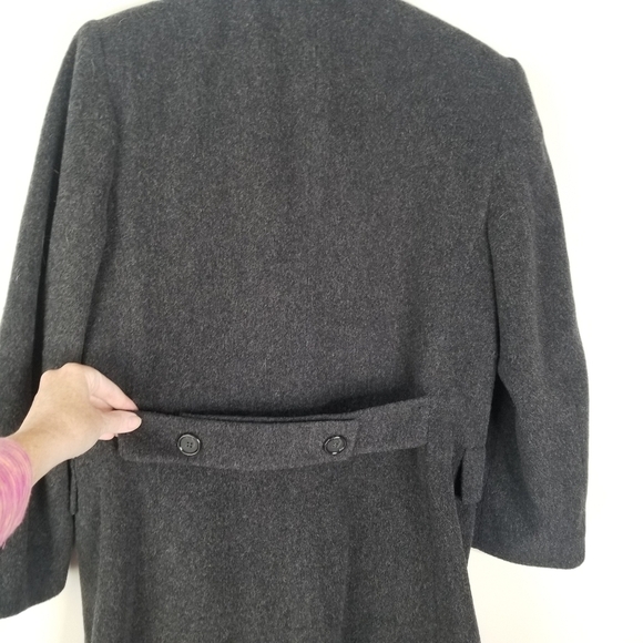 Preston & York Petites Dark Gray 100% Wool Double Breasted Long Coat Size 8P - Picture 6 of 16